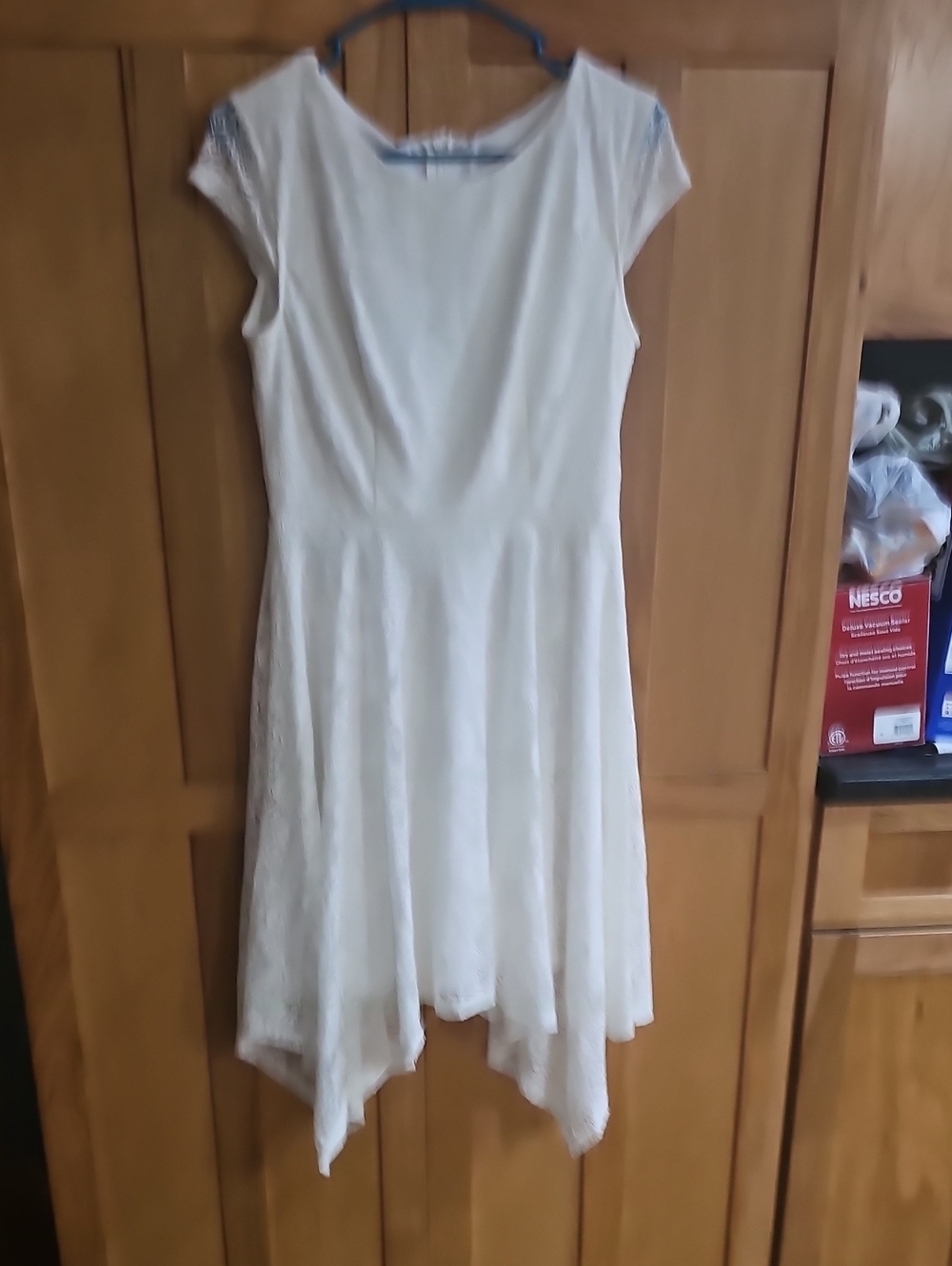 Women's White Handkerchief Hem Dress - Classic Elegant Style